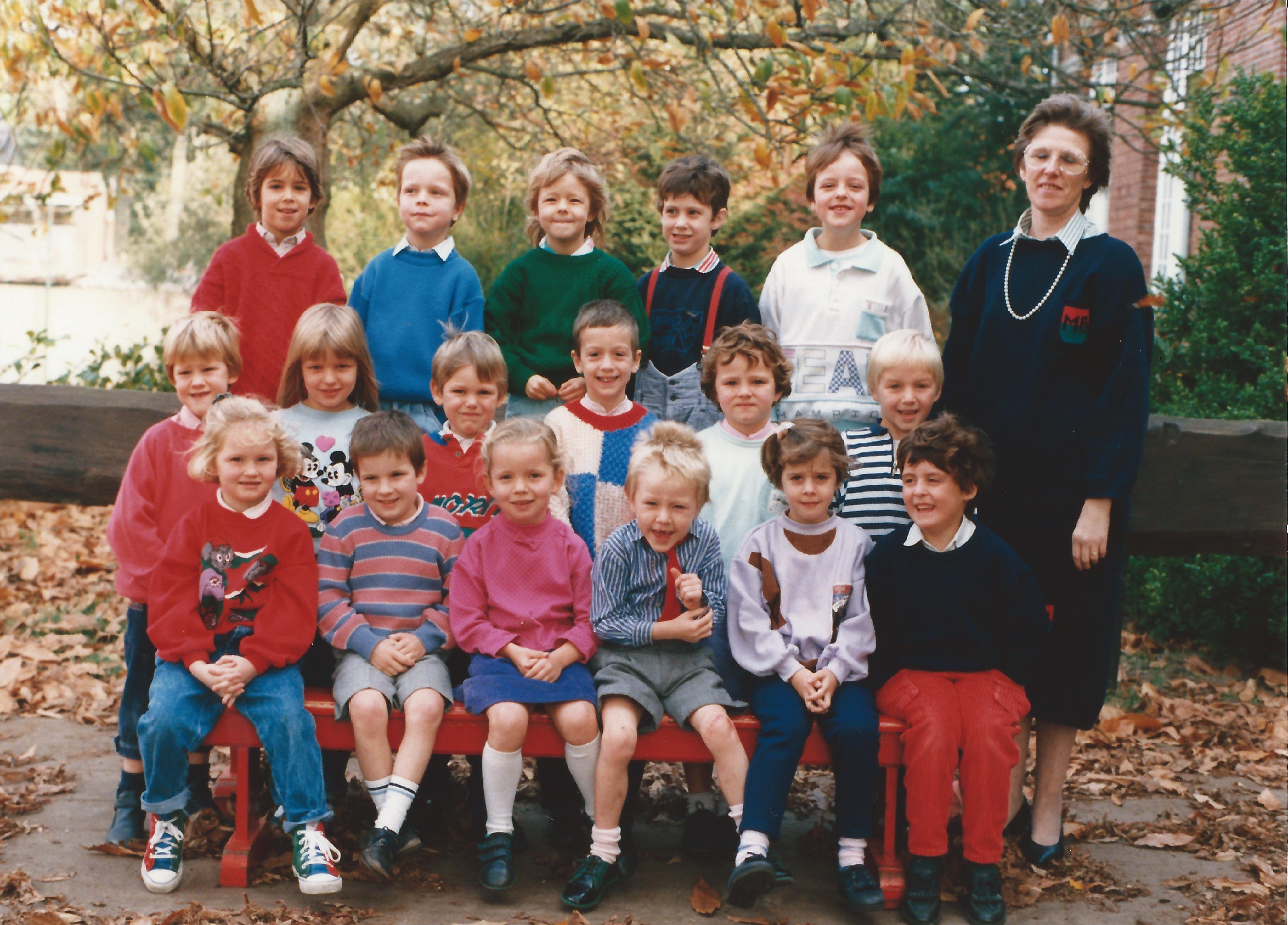 1988-1989 klasfoto 4e kleuterklas Maria Van wesenbeeck,Sint Martinusschool, Vrije Gesubsidieerde School, Lindedreef 18.jpg